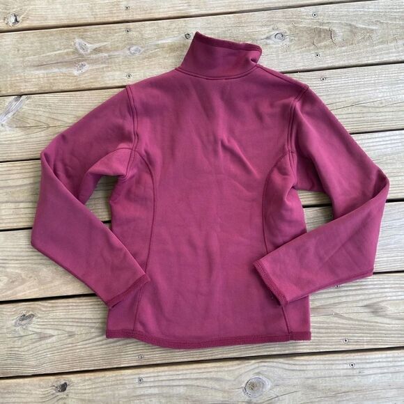 Marmot Polartec 1/4 Zip Fleece Top Burgundy Size Small - Picture 2 of 4
